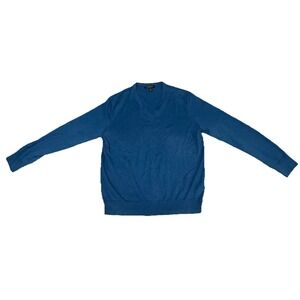 Banana Republic Luxury Blend Silk Cotton Cashmere Blue Sweater Pullover Size L